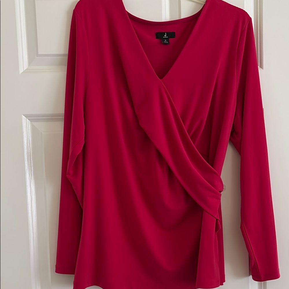 Jason Wu Red Wrap Blouse
